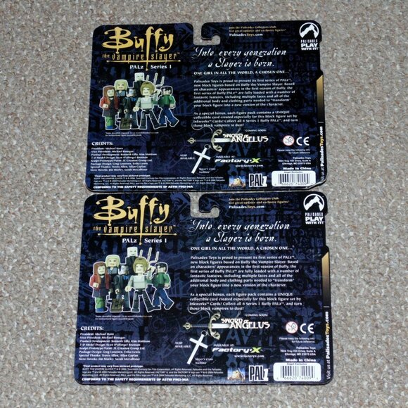 2004 Palisades Buffy the Vampire Slayer PALz Human & Vampire Angel Lot MOC New - Picture 2 of 6